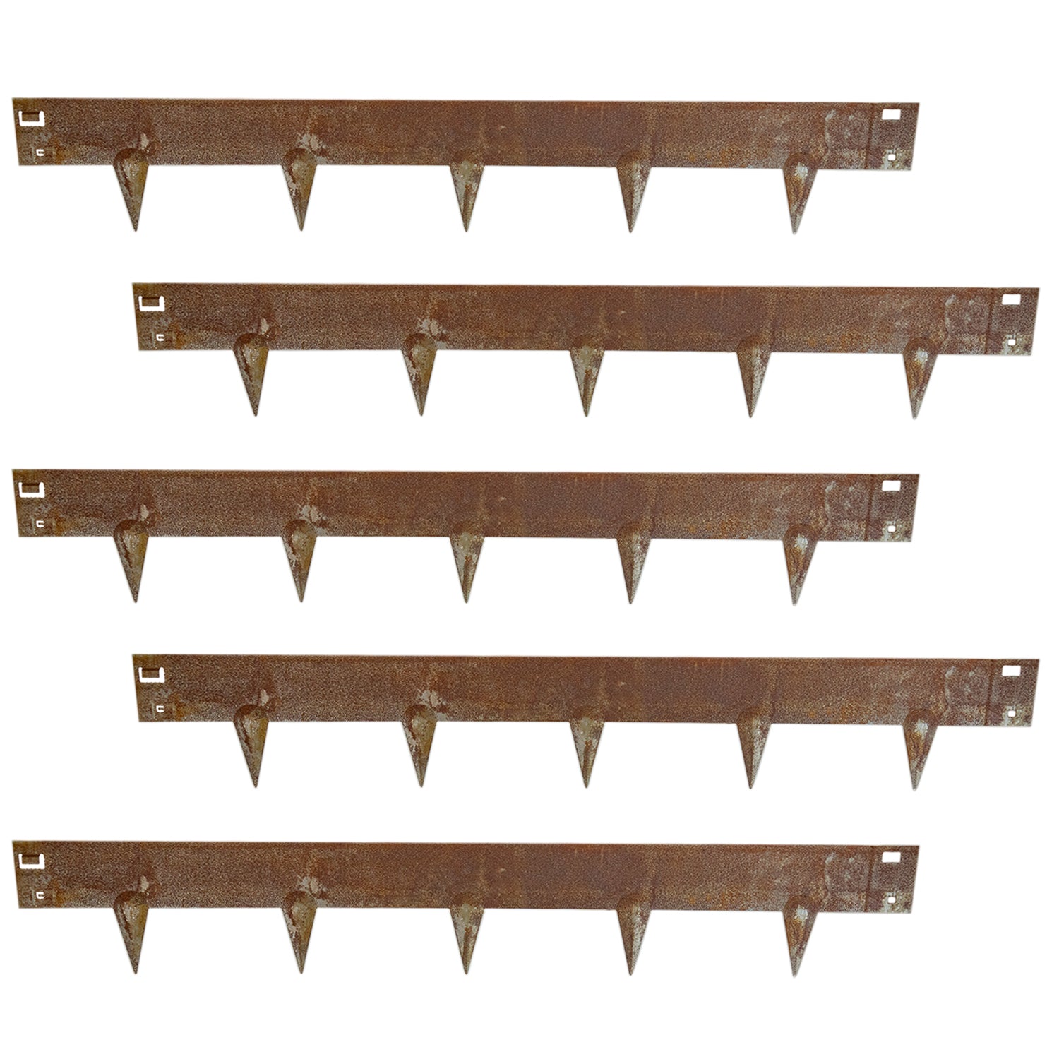 Woodside 5m Steel Lawn Border Edging - Set Rust Finish – Flexible Rustic Garden Border with Spikes