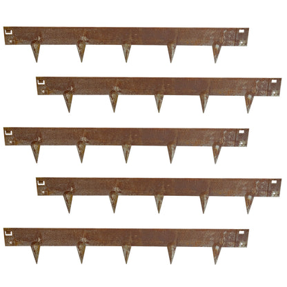 Woodside 5m Steel Lawn Border Edging - Set Rust Finish – Flexible Rustic Garden Border with Spikes