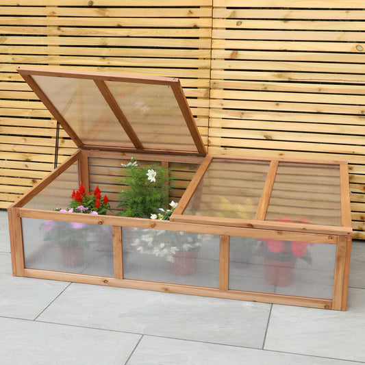 Woodside Outdoor Wooden Plant/Flower/Vegetable Cold Frame Growhouse, Large 150cm