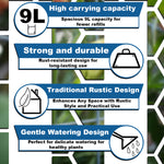 Woodside 9L Teal Metal Watering Can – Heavy Duty Garden Watering Can with Detachable Rose