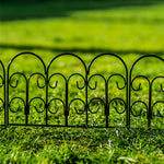 Woodside Decorative Garden Border Lawn Edging Steel Fence 10 Pack