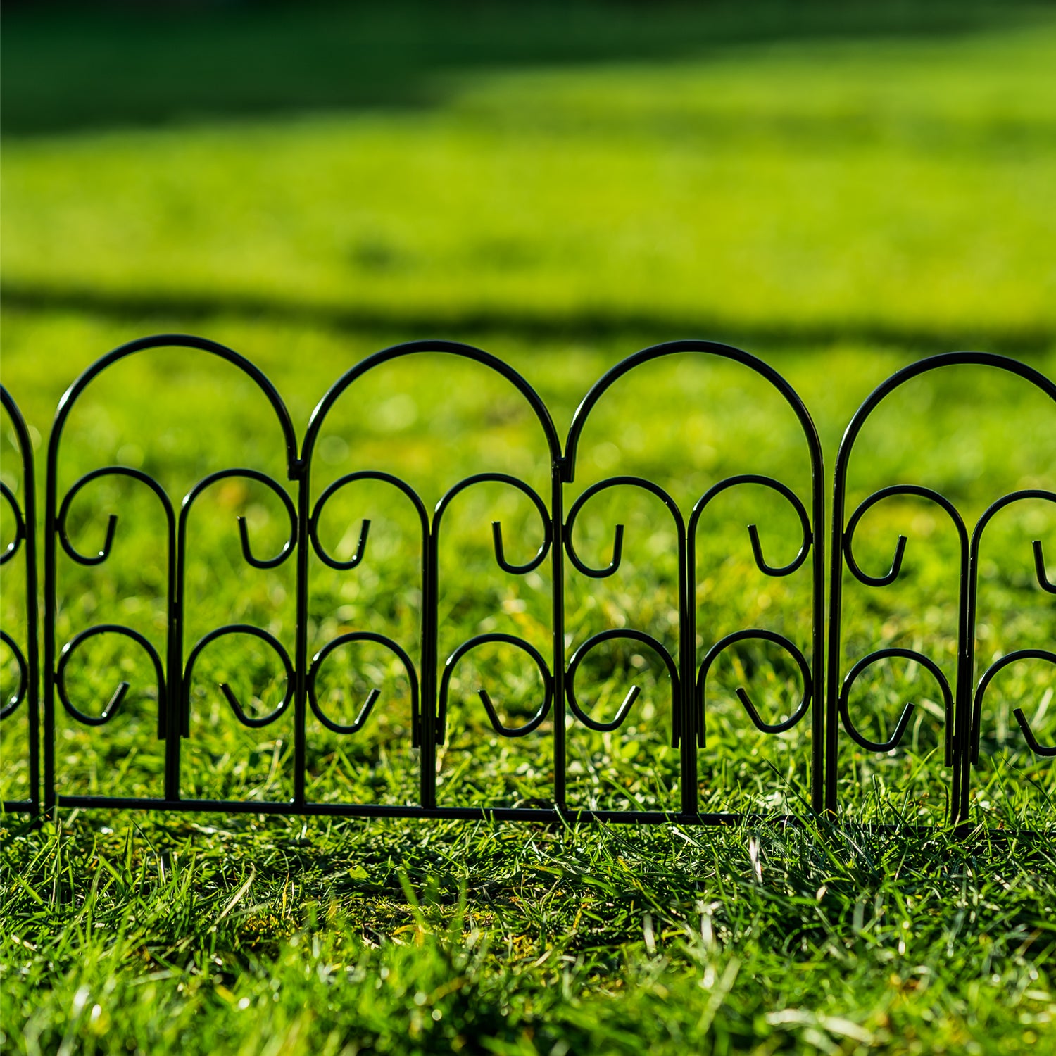 Woodside Decorative Garden Border Lawn Edging Steel Fence 10 Pack