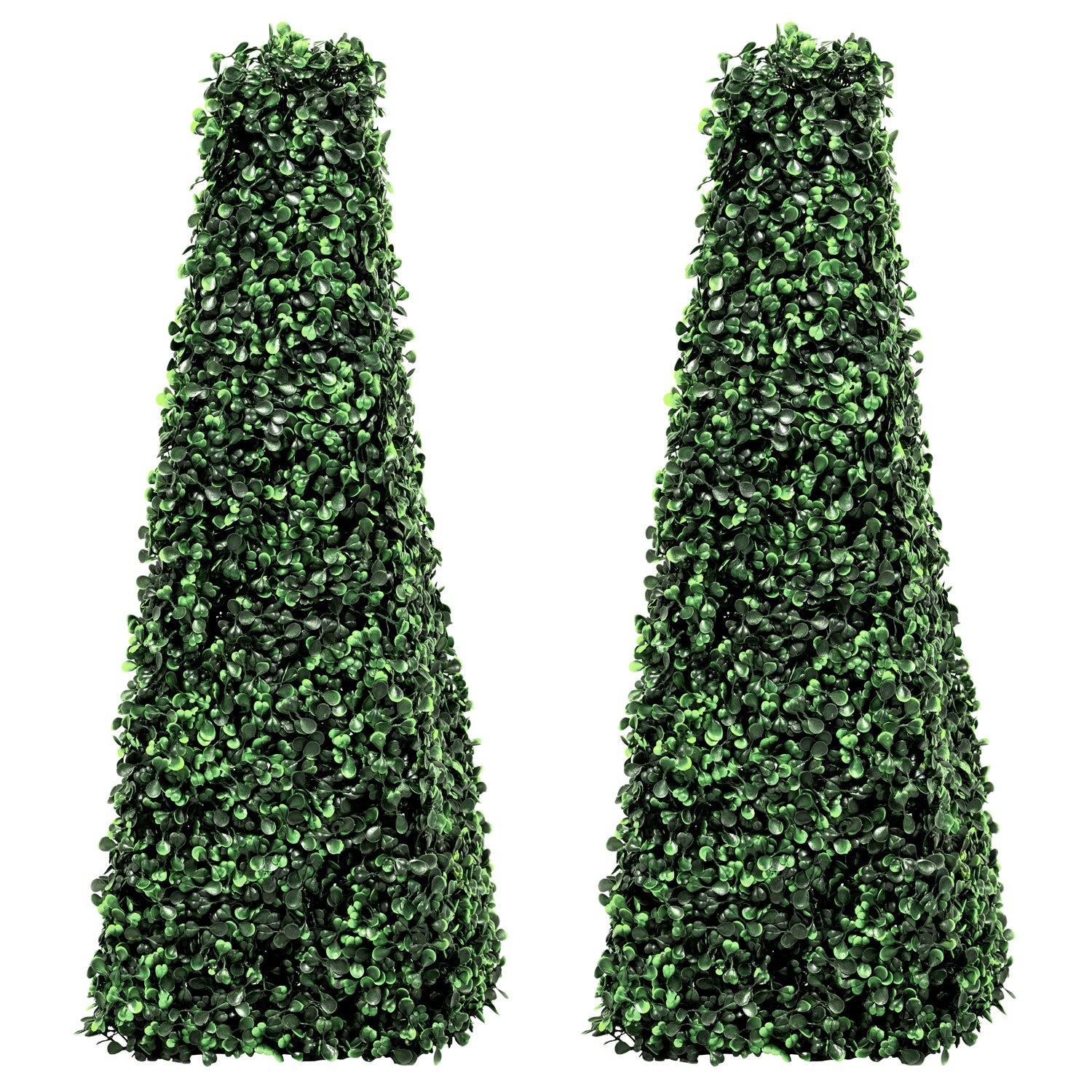 Woodside Topiary Obelisk Leaf Effect, Green 2ft Indoor Outdoor Decor (pack of 2)