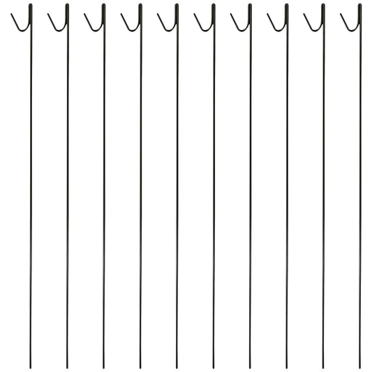 Woodside Pack of 10 8mm x 135cm Metal Barrier Safety Netting Fence Pins/Stakes