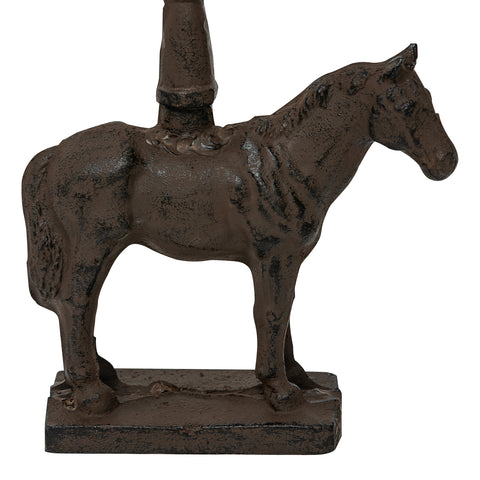 Woodside Heavy Duty Cast Iron Decorative Horse Shaped Door Stop with Handle, Doorstopper/Jammer