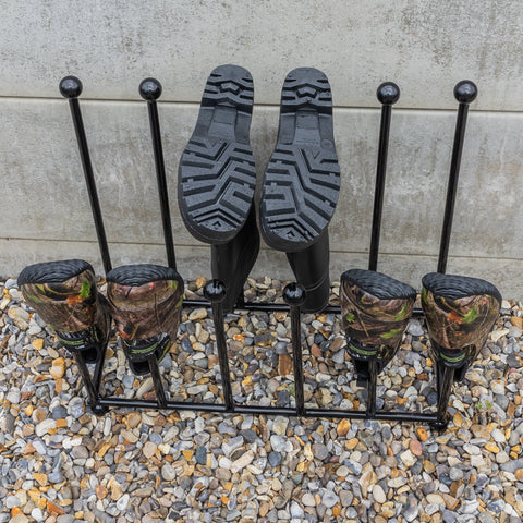 Woodside Morston Steel Wellington Boot Rack/Walking Boot Storage Stand, Indoor & Outdoor