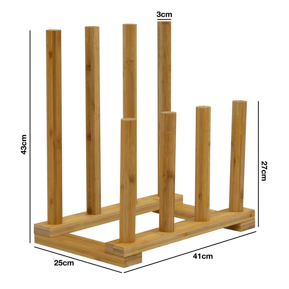 Woodside Bamboo Wellington Boot Rack, 4 Pairs Walking Boot Storage Stand