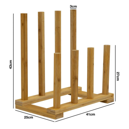 Woodside Bamboo Wellington Boot Rack, 4 Pairs Walking Boot Storage Stand