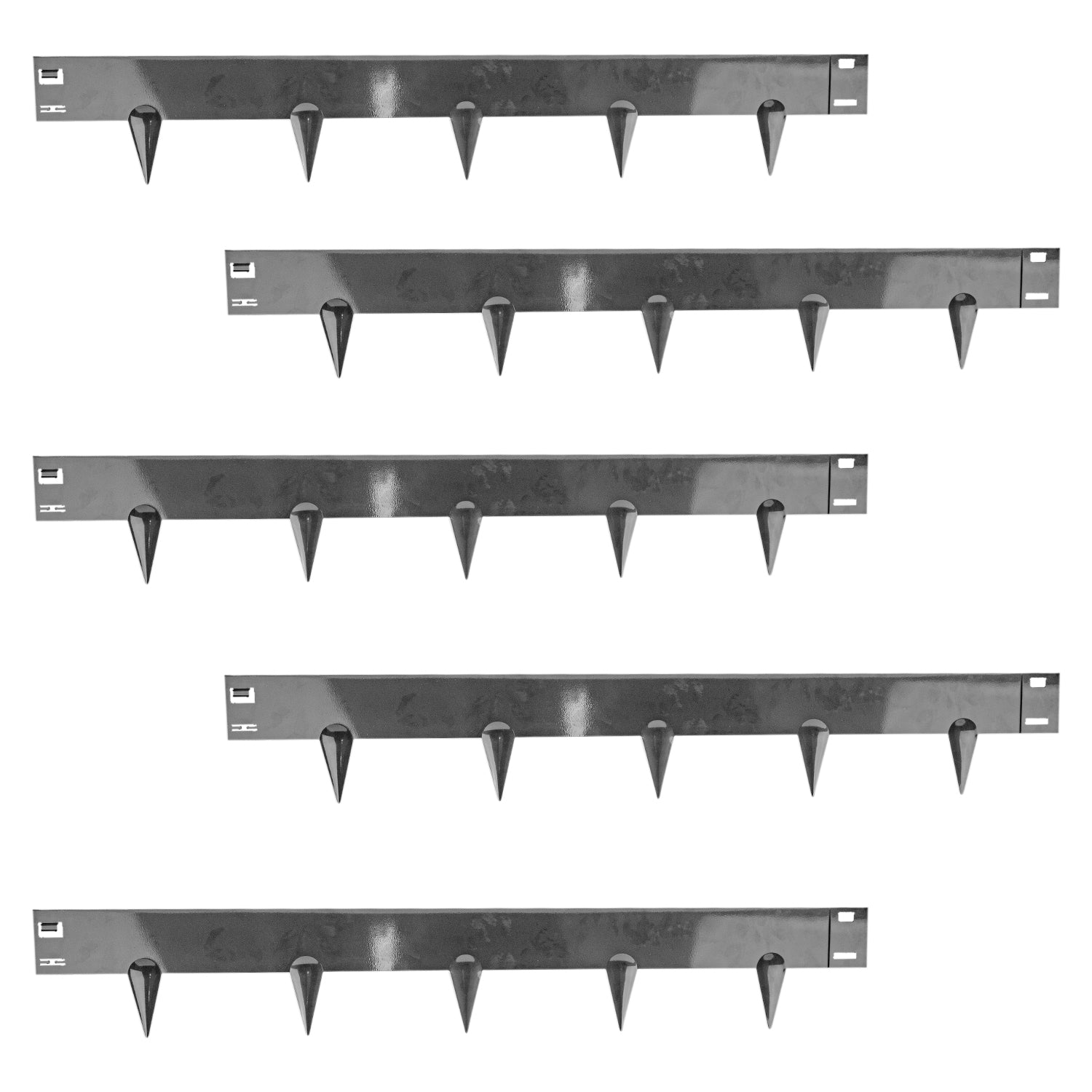 Woodside 5m Lawn Border Edging Set Black – Flexible Powder Coated Garden Border with Spikes