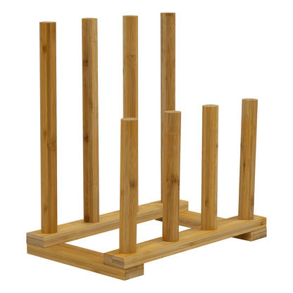 Woodside Bamboo Wellington Boot Rack, 4 Pairs Walking Boot Storage Stand