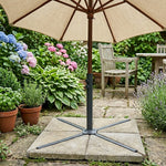 Woodside Heavy Duty Cantilever Parasol Base Stand Steel 100x100cm Garden Umbrella Base Fits 5cm Pole Outdoor Use