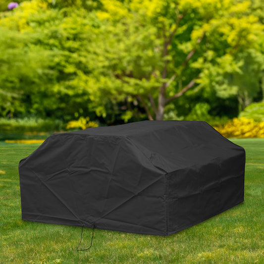 Woodside Black Waterproof Outdoor 6 Seater Square Picnic Table Cover