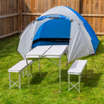 Andes Aluminium Folding Portable Camping/Picnic Outdoor Table & Stool Chair Set