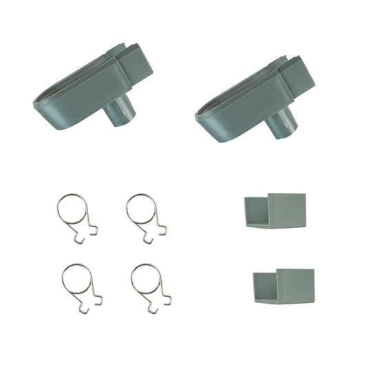 Woodside 35mm Greenhouse Gutter Downpipe Fixings Kit – 2 Pack with End Caps, Drain Pipe Connectors & Clips