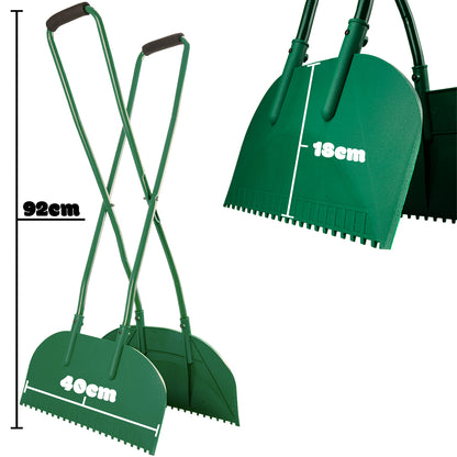Woodside Long Handle Leaf Grabbers Garden Leaf Scoops with Foam Grip Handles Large Capacity Collectors