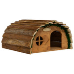 Woodside Hedgehog House & Nesting Material Kit – Wooden Garden Hedgehog Home with Natural Straw Bedding