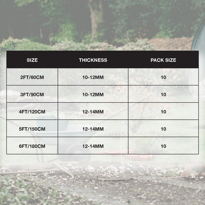 Woodside Metal Garden Cane Stakes, PE Coated Plant Support Stakes, 2ft-6ft – 10 PACK