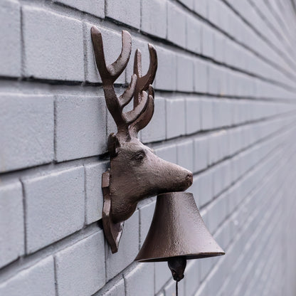 Woodside Cast Iron Wall Mounted Doorbell Chime Antique Deer/Stag Design