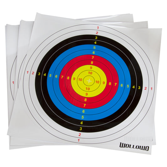 Pack of 20 Wollowo Archery & Crossbow Paper Target Faces 42x42cm