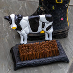 Woodside Outdoor Garden Cast Iron Boot Brush, Novelty Cow Welly Mud Scraper