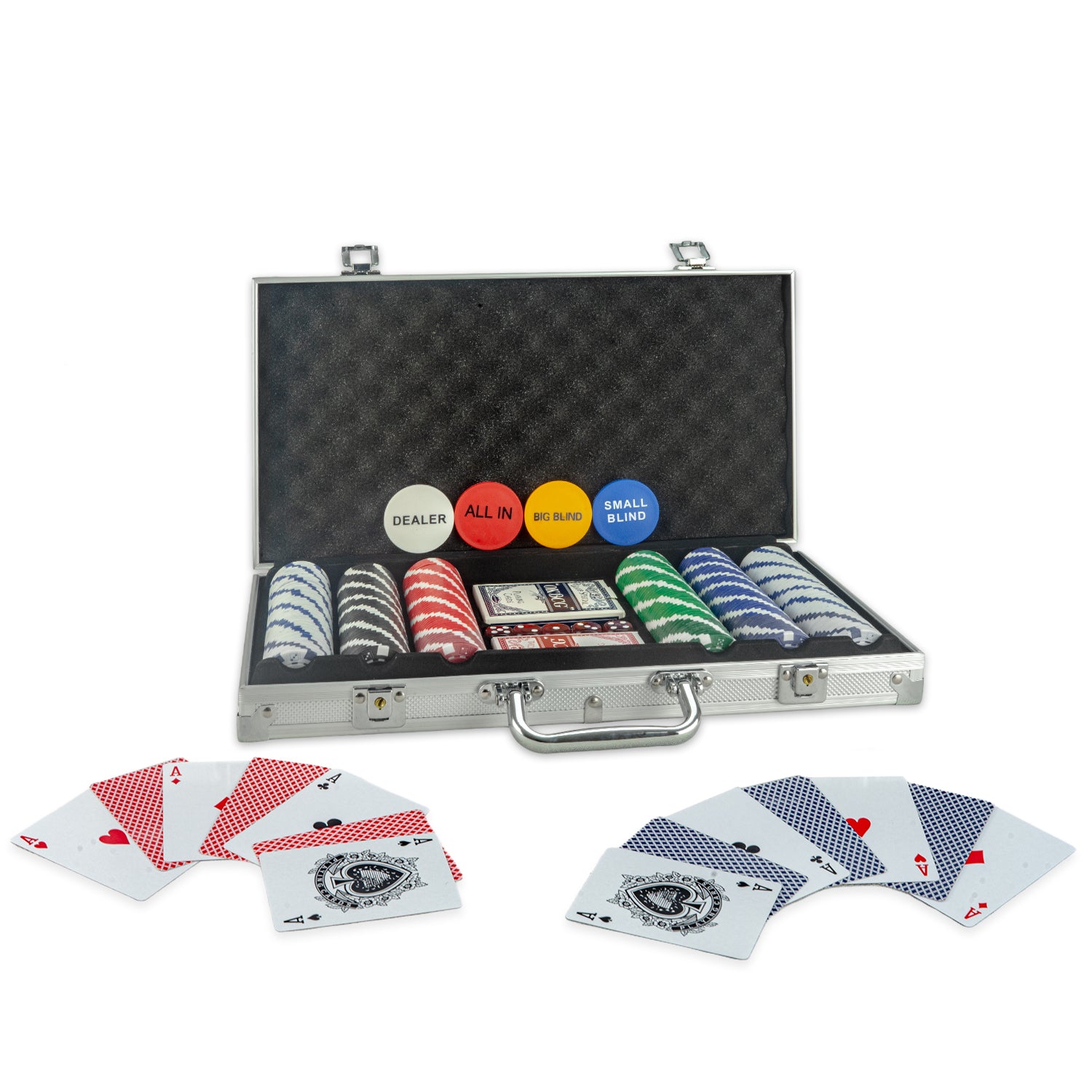 Wollowo 300 Piece Texas Hold’em Poker Set Complete Casino Game Kit with Aluminium Carry Case