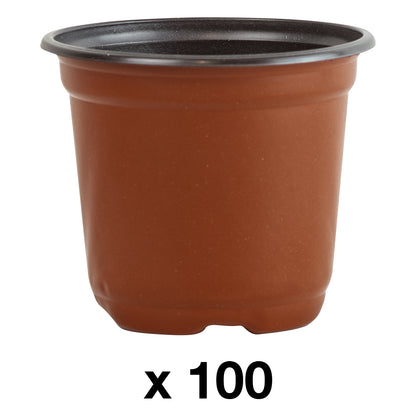 Woodside Pack of 100 Plastic Garden Nursery Seedling Flower/Plant Pots