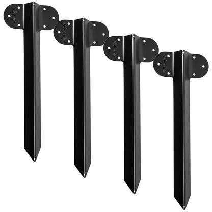 Woodside Pack of 4 Steel Railway Sleeper Bracket Heavy Duty Driveway Path Edging