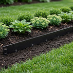 Woodside 5m Lawn Border Edging Set Black – Flexible Powder Coated Garden Border with Spikes