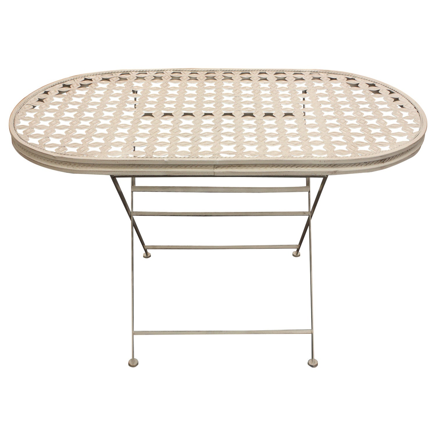 Woodside Ostend Oval Folding Metal Garden Patio Dining Table Outdoor Furniture