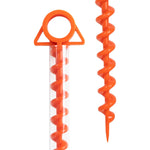 Andes 12 Pack Orange Heavy Duty Ground Anchor Camping Pegs – Threaded Tent, Gazebo & Windbreak Stakes