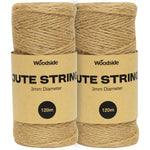 Woodside Garden Twine Jute String Natural & Strong for Crafts & DIY 3mm x 120m 2 PACK