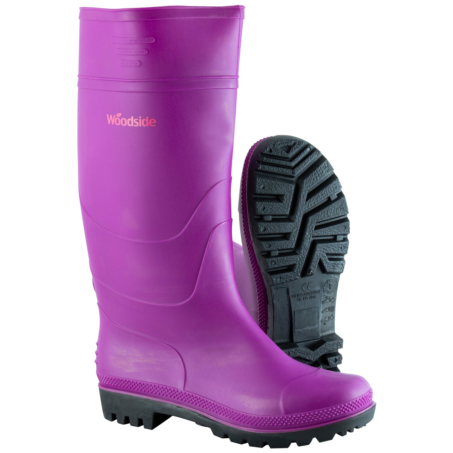 Woodside Waterproof Wellington Boots PURPLE