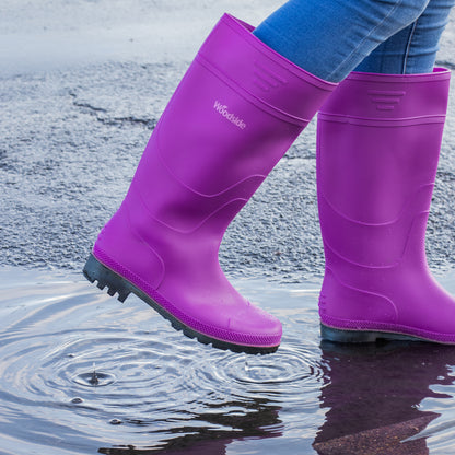 Woodside Waterproof Wellington Boots PURPLE