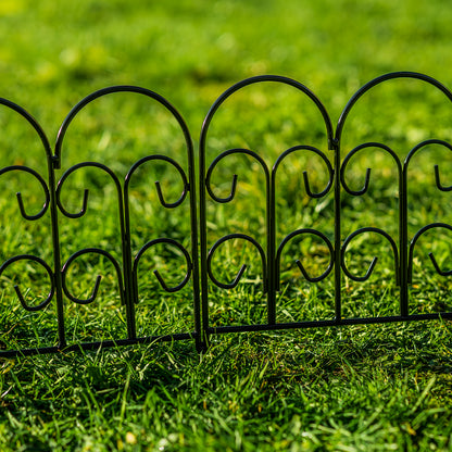 Woodside Decorative Garden Border Lawn Edging Steel Fence 10 Pack