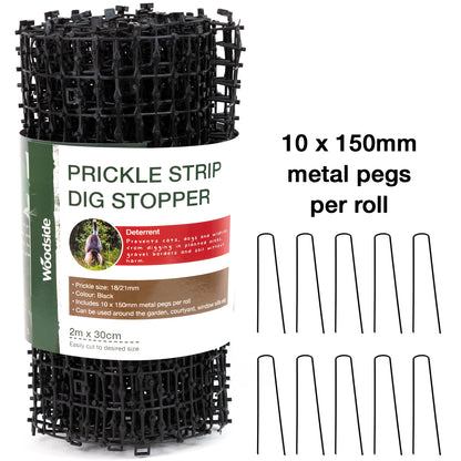 Woodside Prickle Strip Dig Stopper, Anti Dog & Cat Scat Mat, Garden Animal Scarer x 2