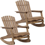Woodside 2 Pack Adirondack Rocking Chairs – Wooden Outdoor Garden & Patio Furniture