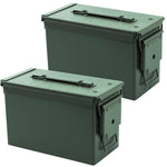 Nitehawk 2 Pack 50 Cal Army Metal Ammo Storage Boxes – Surplus Ammunition & Tool Containers