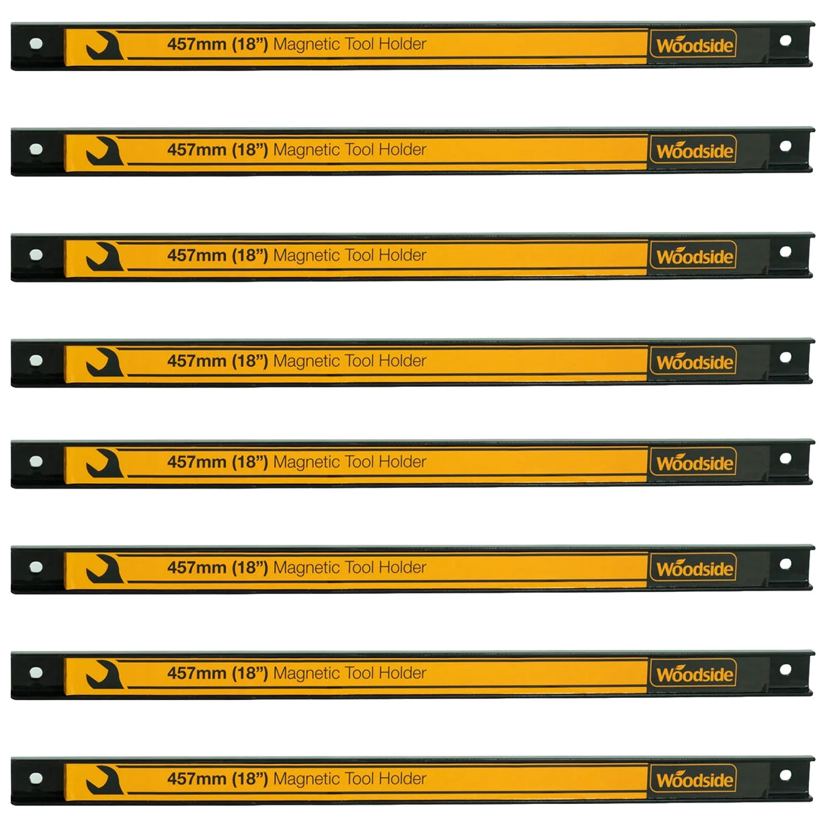 Woodside 8 Pack 18"/46cm Heavy Duty Magnetic Garage Wall Tool Holder Strips