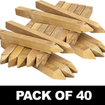 Woodside 40 Pack 12 Inch (300mm) Square Wooden Fencing Stakes – Pressure-Treated Pine Garden Fence Pegs and Site Markers