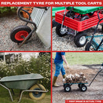 Woodside 2 Pack 14" Solid Tyre Replacement Wheelbarrow & Trolley Wheels – Puncture Proof