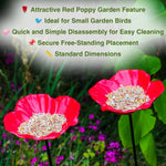 Woodside 4 Pack Cast Iron Poppy Flower Dish Bird Feeders – Garden Wildlife