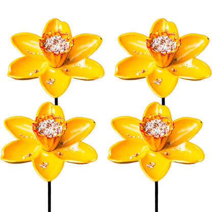 Woodside 4 Pack Cast Iron Daffodil Dish Bird Feeders – Decorative Garden Wildlife