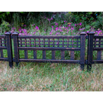 Woodside 8 Pack Bronze Decorative Plastic Garden Fence Panels – Flower Border & Lawn Edging