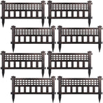 Woodside 8 Pack Bronze Decorative Plastic Garden Fence Panels – Flower Border & Lawn Edging