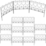 Woodside 10 Pack Decorative Tulip Style Garden Border Lawn Edging – Steel Fence, 4.6m