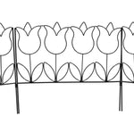 Woodside 10 Pack Decorative Tulip Style Garden Border Lawn Edging – Steel Fence, 4.6m