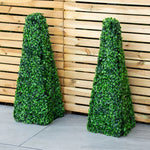 Woodside 4 Pack 65cm Green Topiary Obelisks – Artificial Leaf Effect Indoor & Outdoor Decoration