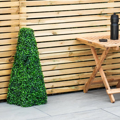 Woodside 4 Pack 65cm Green Topiary Obelisks – Artificial Leaf Effect Indoor & Outdoor Decoration
