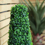Woodside 4 Pack 65cm Green Topiary Obelisks – Artificial Leaf Effect Indoor & Outdoor Decoration