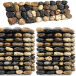 Woodside 24 Pack Pebble Strip Decorative Garden Lawn & Flower Bed Border Edging – Mixed Stone